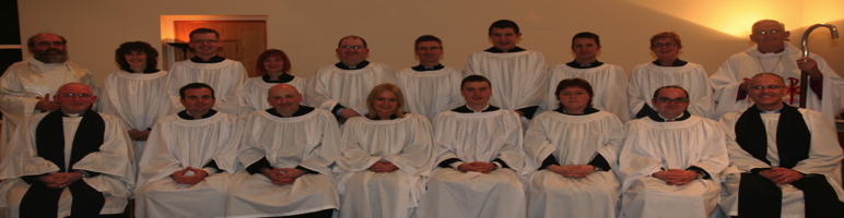 Newly Commissioned Student Readers in the Church of Ireland Theological Institute with the Archbishop and Institute Staff